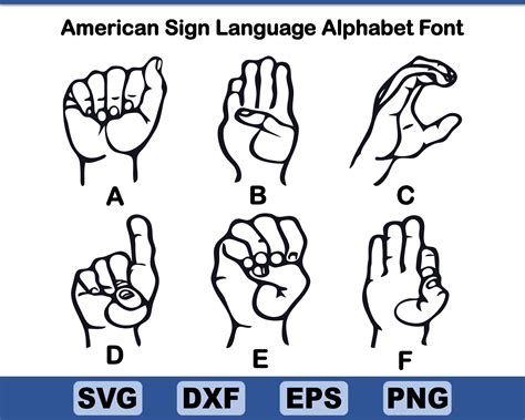 American Sign Language Alphabet Font Svg Png Hand Gesture Font Asl