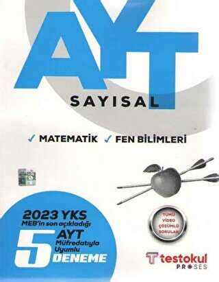 Test Okul Yayınları 2023 AYT Sayısal 5 Deneme Bkmkitap