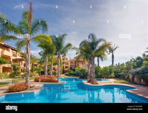 Luxury Apartments And Pool In Spain Stock Photo Alamy