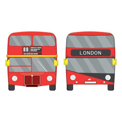 london red bus vector illustration isolated on white background ...