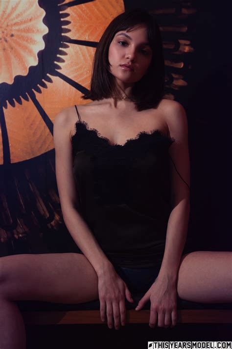 Sexy Brunette Lara Masier Discards Black Negligee For Her First Nude Poses CoedCherry