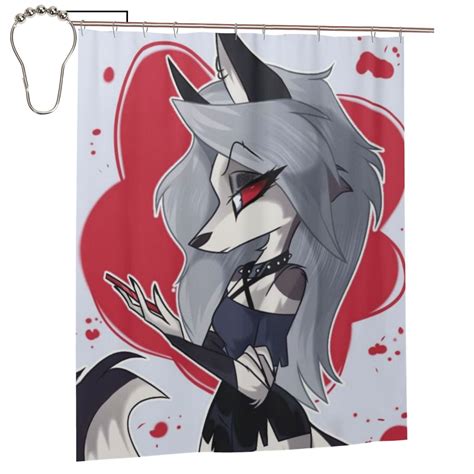 Waterproof Fabric Shower Curtain Liner, Loona Helluva Boss Covered