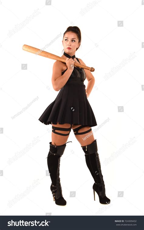 Sexy Brunette Model Leather Clothes Stock Photo 724309432 Shutterstock