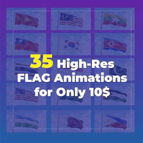 35 Motions Flag 3d Animations With High Res For Only 10 Masterbundles