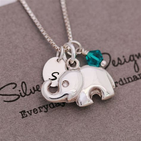 Sterling Silver Elephant Necklace|Personalised|Silver Elephant Necklace