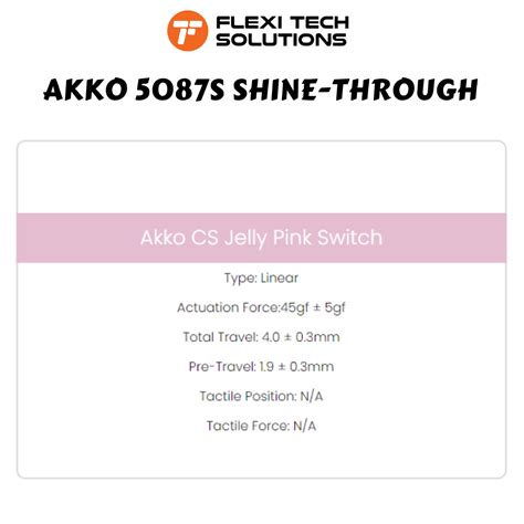 Akko S Shine Through Fully Assembled Hot Swap Keyboard Akko Jelly Pink Flexi Tech