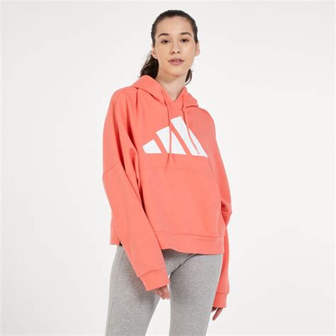 Essentials Big Logo Oversized Hoodie In Cotton Pink Mauve Adidas Sportswear La Redoute