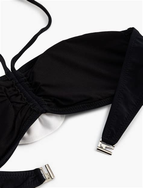 Siyah Kad N I Ek Aplike Detayl Straplez Bikini St Sak Mm Koton