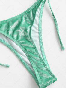 Kasey Rayton X ZAFUL V Wired Velvet Fabric Thong Bikini Swimwear In