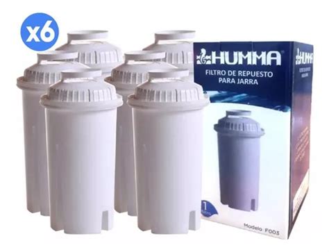 Filtro Repuesto Jarras Purificador Humma Universal X 6