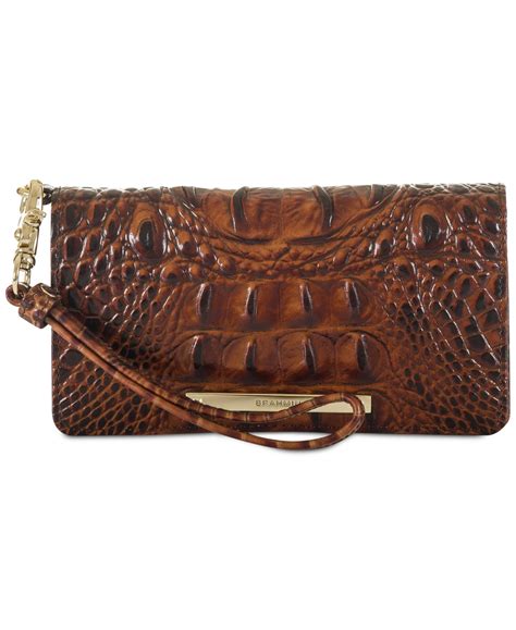 Brahmin Debra Melbourne Embossed Leather Wallet In Pecangold Modesens