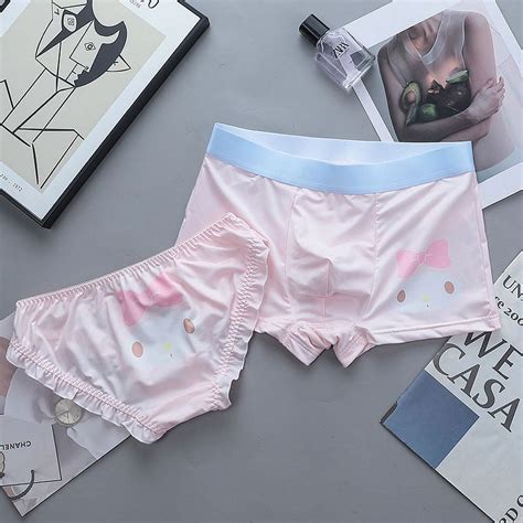 Sanrios Kuromi Couple Underwear Set Anime Cinnamoroll Men Boxer Shorts