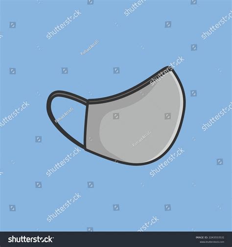 Gray Face Mask Cartoonish Mockup Design Stock Vector (Royalty Free