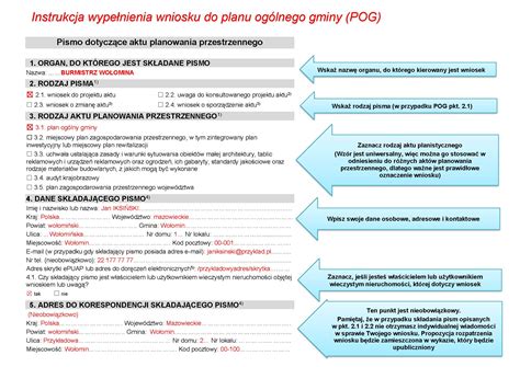 Jak Wype Ni Wniosek Do Planu Og Lnego Gminy Wo Omin Gmina Wo Omin