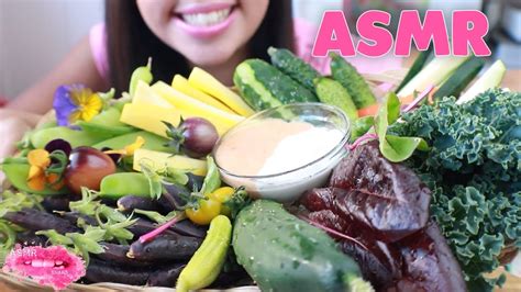 ASMR Veggie Tray Platter Mukbang SUPER CRUNCHY Eating Show With