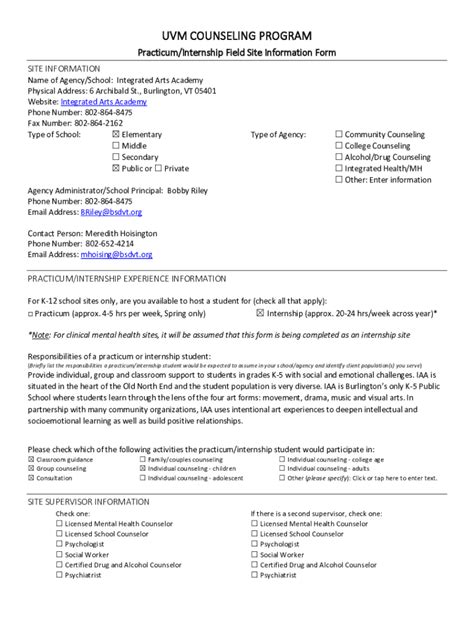 Fillable Online IAA Internship Form Fax Email Print PdfFiller