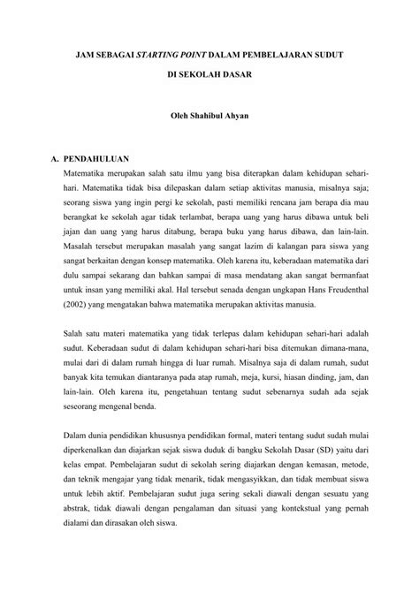 PDF JAM SEBAGAI STARTING POINT DALAM PDF FileSalah Satu Materi