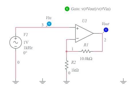 Non Inverting Amplifier Multisim Live