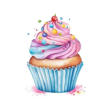 Premium Ai Image There Is A Cupcake With Pink Frosting And Sprinkles