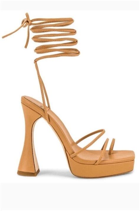JEFFREY CAMPBELL Prima Donna Nude Wrap Platform Heels Gem