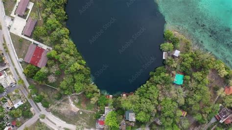 Cenote De La Bruja Or Black Cenote Is A Beautiful Deep Lake In Bacalar