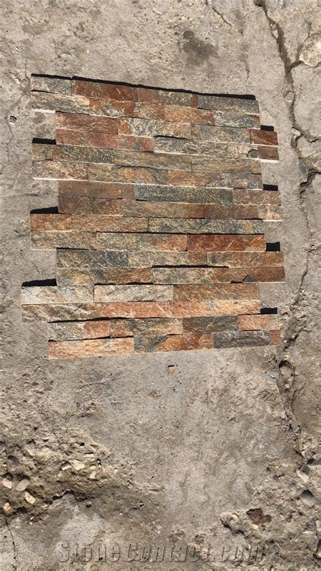 Rusty Quartzite Stacked Stone Cladding Panels From China StoneContact