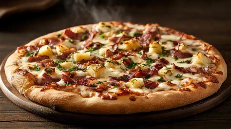Steaming Hot Hawaiian Pizza With Fresh Pineapple And Crispy Bacon Stock Photo At Vecteezy