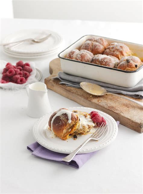 Hot Cross Bun Bread And Butter Pudding Cobs Bread