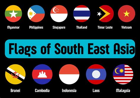 Flags Of Asia Asia Asia Flags 12580603 Vector Art At Vecteezy