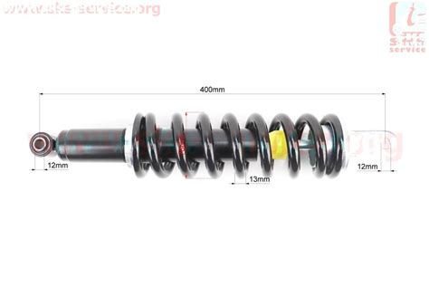Амортизатор задний МОНО 400мм*d76мм (втулка 12мм / вилка 12мм) регулир ...