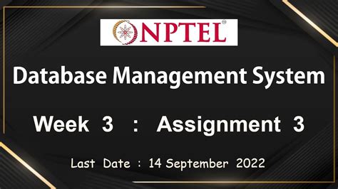 Nptel Data Base Management System Week Assignment Answers Solution