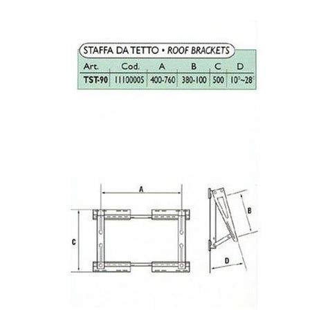 Tst 140 staffa da tetto trasversale 140 kg. TECNOSYSTEMI - 11100005