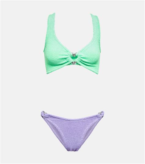 Hunza G Duo Heather Embellished Bikini Editorialist