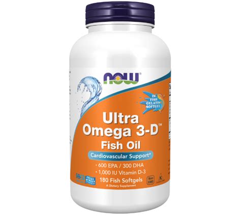 NOW Ultra Omega 3 D от Now Foods купить Ультра Омега 3 Д 180 капсул