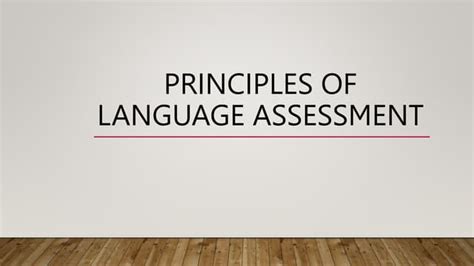Principles of Language Assessment | PPT