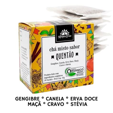 Quentão Sem Álcool Gengibre - Comprar Quentão Orgânico 10 sachês sem álcool Gengibre Canela Maçã ...