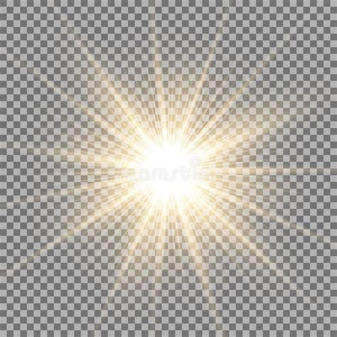 Shining Star on Transparent Background, Golden Color Stock Vector ...