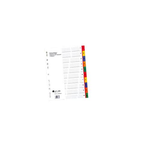 Atlas Plastic Separators 10 Colored Divisions