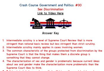 Crash Course Government And Politics 30 Sex Discrimination Worksheet