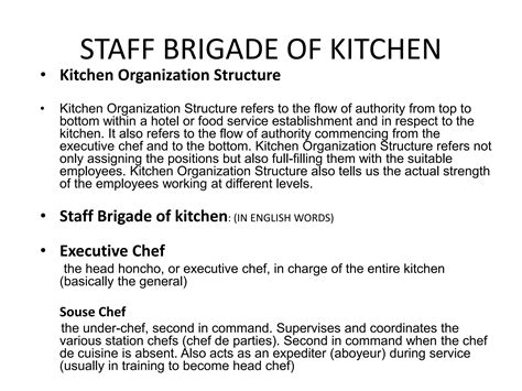 Classic Kitchen Brigade Ppt