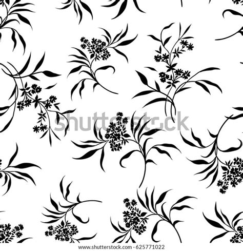 Tiny Flowers Seamless Pattern Vector Black Stock Vector Royalty Free