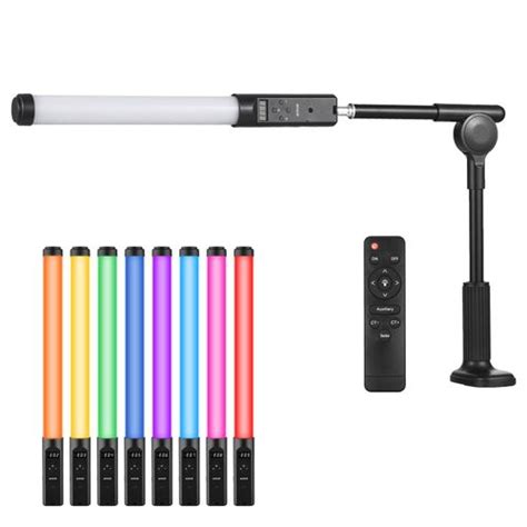 Generic Handheld RGB Tube Light with Desktop Clip-on Light Stand Remote ...