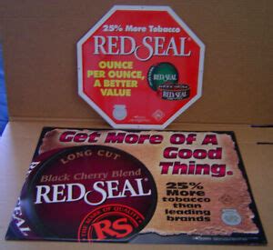 Red Seal Tobacco Metal Signs 2 Different Red Seal & Red Seal Black ...