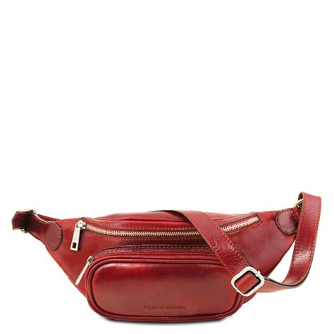 Leather Fanny Pack Red Tl141797