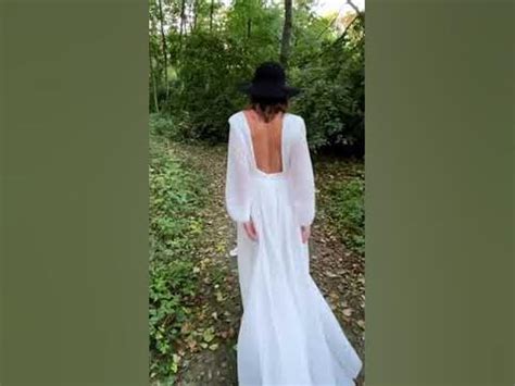 Белое воздушное шифоновое летящее свадебное платье для фотосессии - YouTube