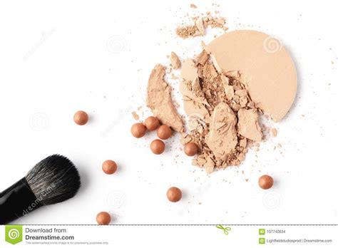 Nude Cosmetic Powder With Makeup Brush Stock Photo Image Of Face Powder 107740634