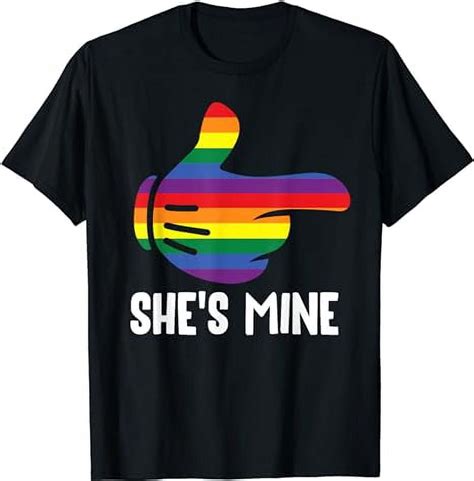 She S Mine Lesbian Couple Rainbow Lgbt Pride Matching T Shirt Walmart