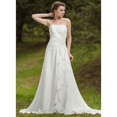 Us A Line Princess Sweetheart Chapel Train Chiffon Wedding