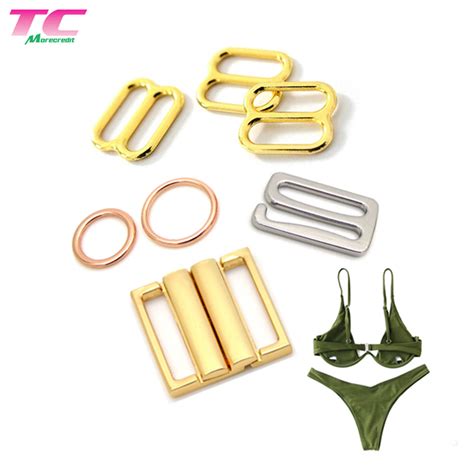 Custom Gold High Quality Metal Swimsuit Accessories For Swimwear Lingerie OEM Metal Buckle Clasp