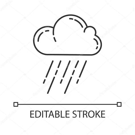 Icono Lineal De Aguacero Tormenta Nube Fuertes Lluvias Lluvia